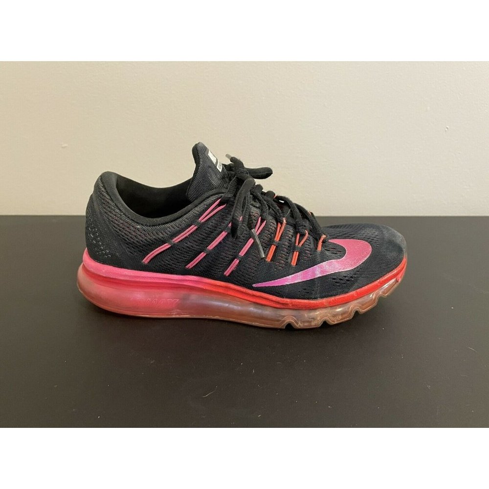 Nike Women's Air Max 2016 Size 7.5 Black Pink Athletic Running Shoes 806772-006